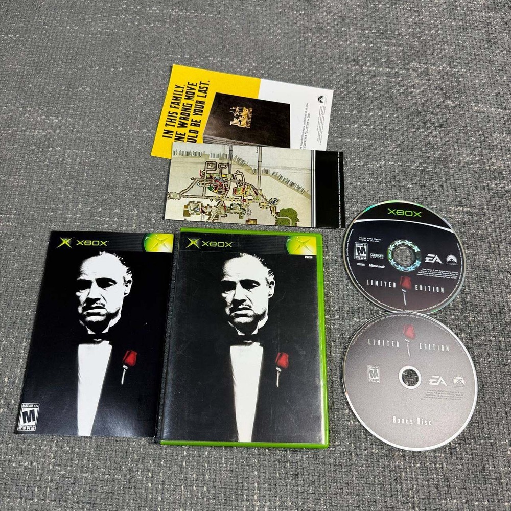 EA The Godfather Limited Edition Xbox Game Complete With Map Manual Bonus Disc